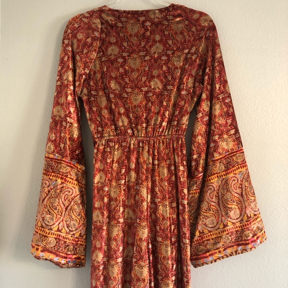 SOLD✨FREE PEOPLE Harper Velvet Printed One Piece Sangria Wine Jumpsuit (Medium) - Picture 12 of 13